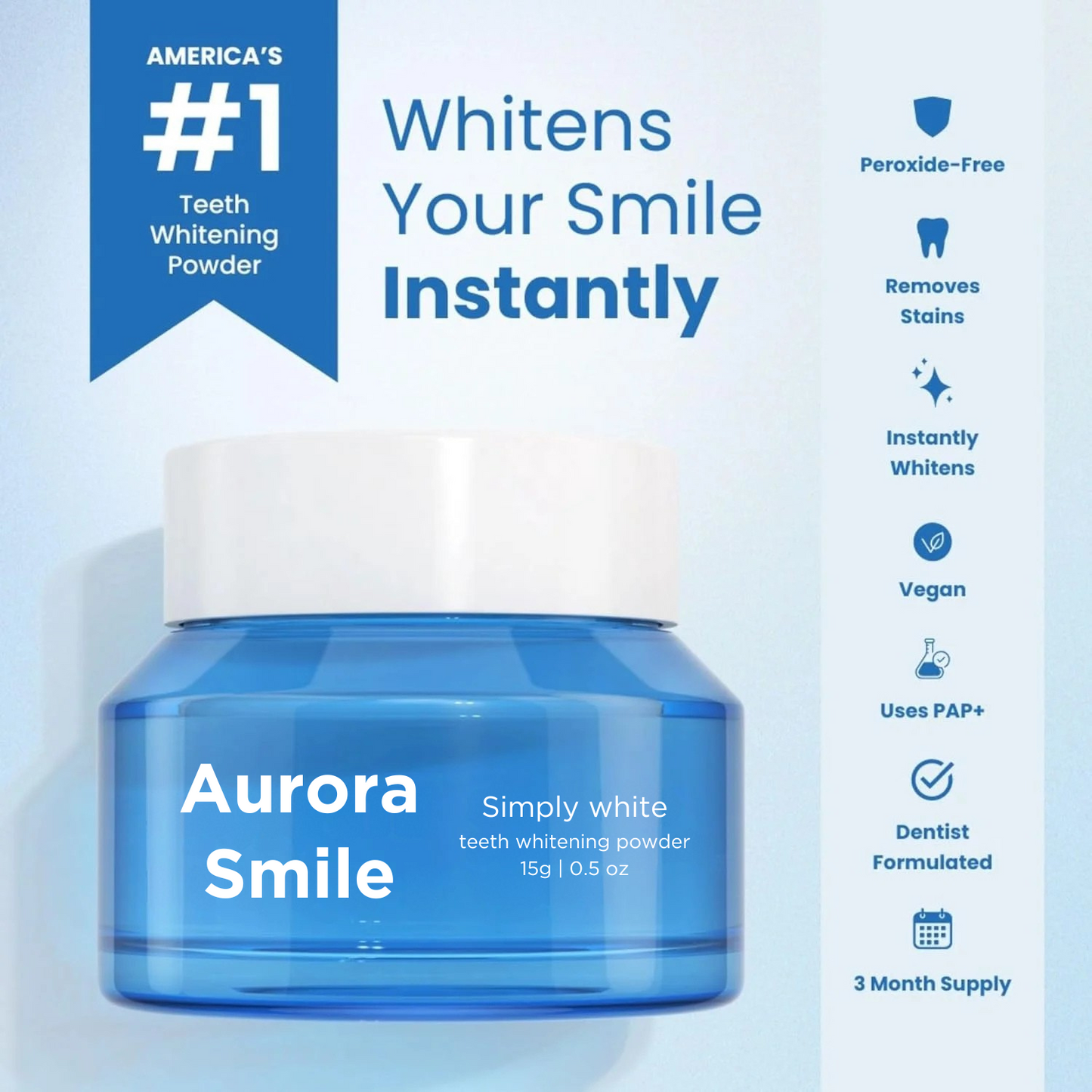 AuroraSmile - Simply White Teeth Whitening Powder